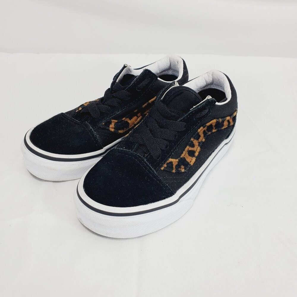 Vans Off The Wall Girls Black Sneaker Shoes Skater Leopard Lace Up Size 11 - Picture 4 of 10